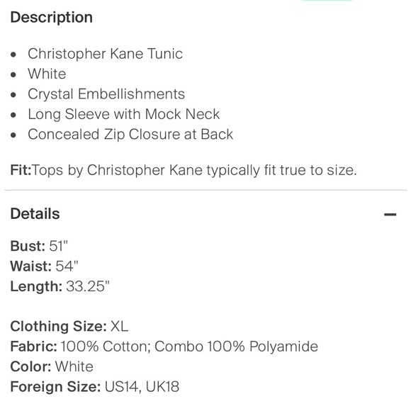 Christopher Kane white shirt tunic with crystal sleeves and collar - Picture 9 of 10